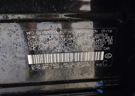 2016 Lexus Gs 200T from USA, damaged, VIN JTHBA1BL0GA001428